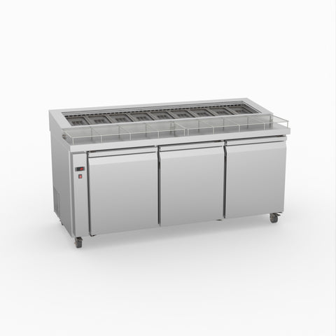 PWB180 Thermaster Three Door Deluxe Pizza Prep Bench PWB180