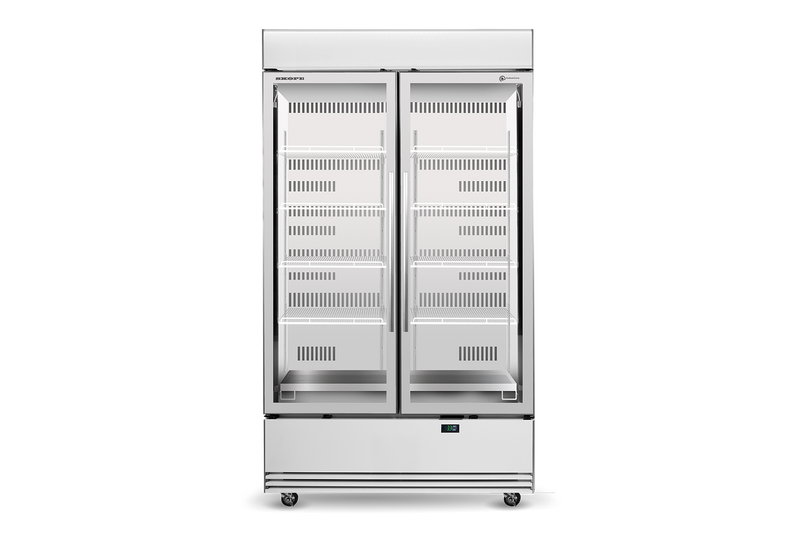 Skope SKB1200N-AC 2 Glass Door Display or Storage Fridge, Lit Sign - SKB1200N-AC