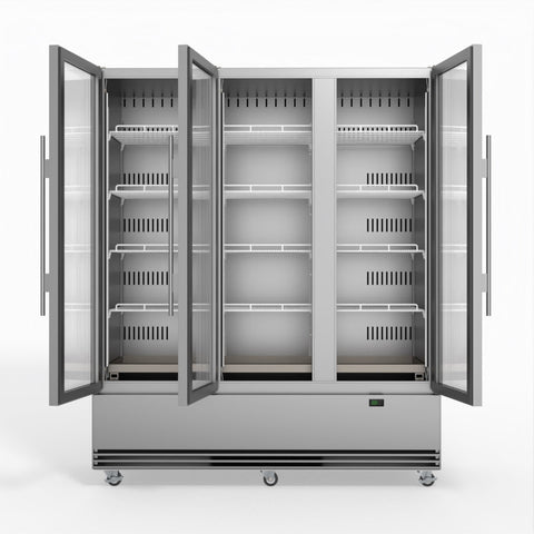 Skope Skope SKB1500N-A 3 Glass Door Display or Storage Fridge 1433L - Stainless Steel  - SKB1500N-A