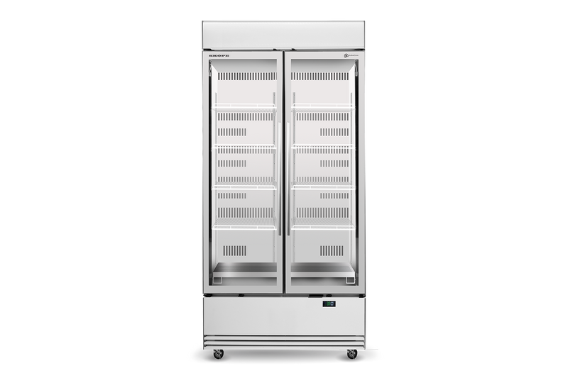 Skope SKB900N-AC 2 Glass Door Display or Storage Fridge, Lit Sign - SKB900N-AC