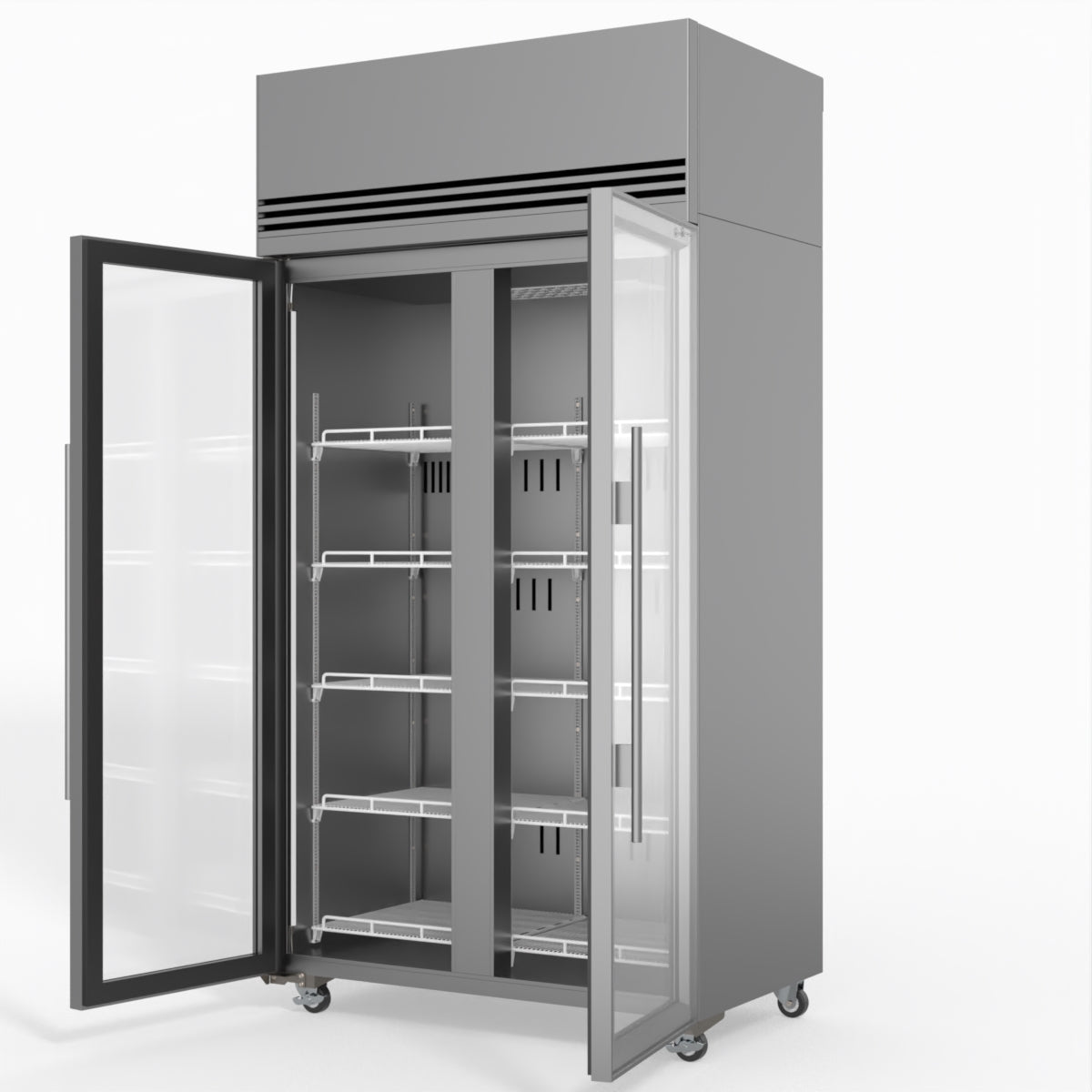 Skope SKFT1000N-A 2 Glass Door Upright Display or Storage Freezer