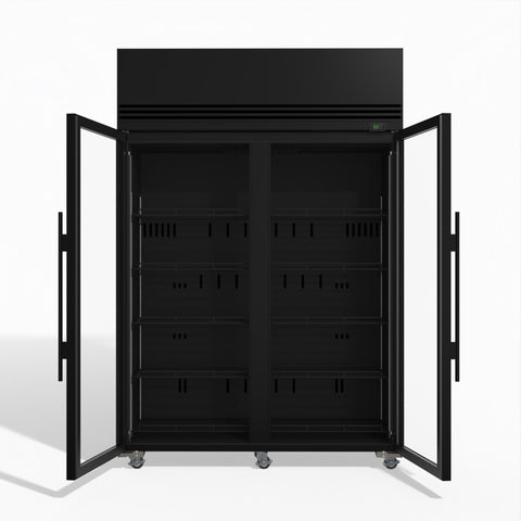 SKFT1300N-A-BLACK Skope SKFT1300N-A 2 Glass Door Upright Display or Storage Freezer
