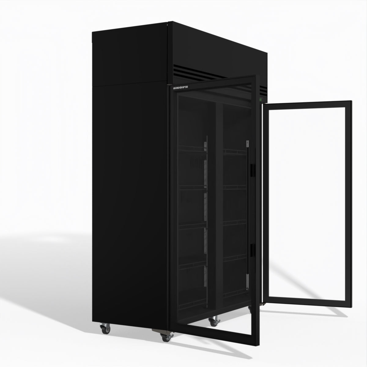 Skope SKFT1300N-A 2 Glass Door Upright Display or Storage Freezer