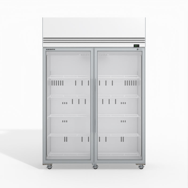 Skope SKFT1300N-A 2 Glass Door Upright Display or Storage Freezer