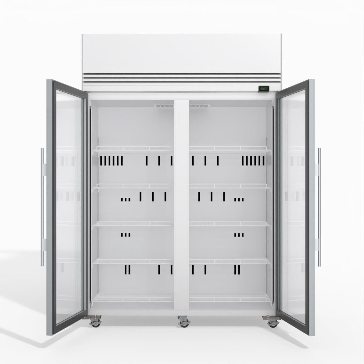 Skope SKFT1300N-A 2 Glass Door Upright Display or Storage Freezer