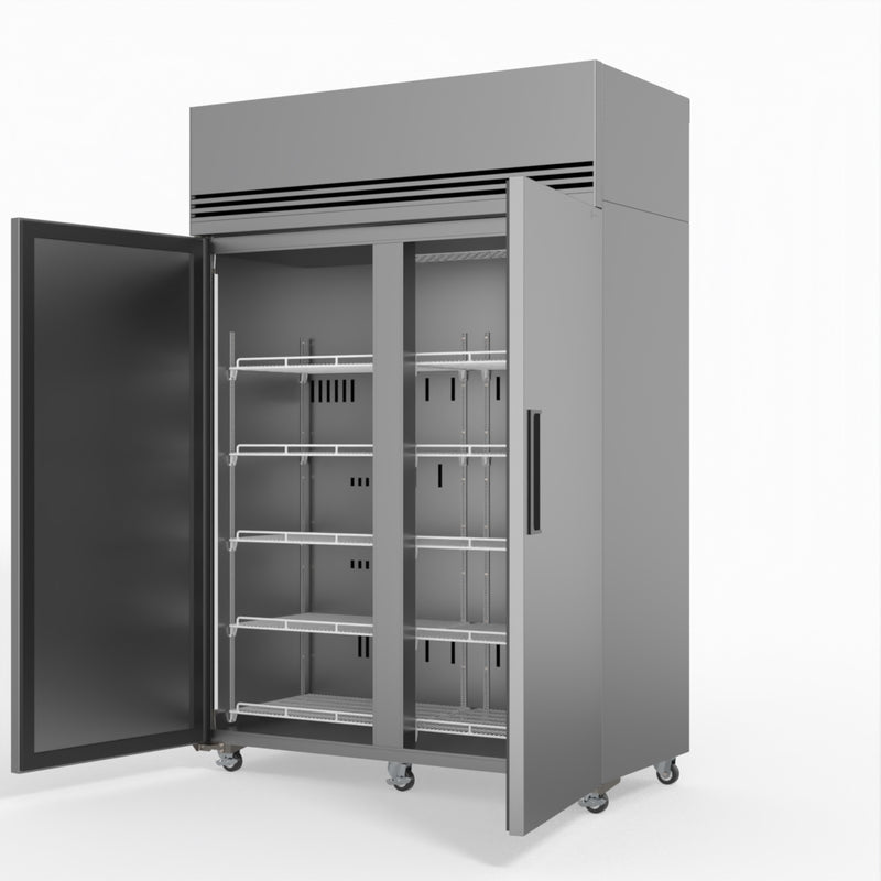 Skope SKFT1300NS-A 2 Solid Door Upright Display or Storage Freezer