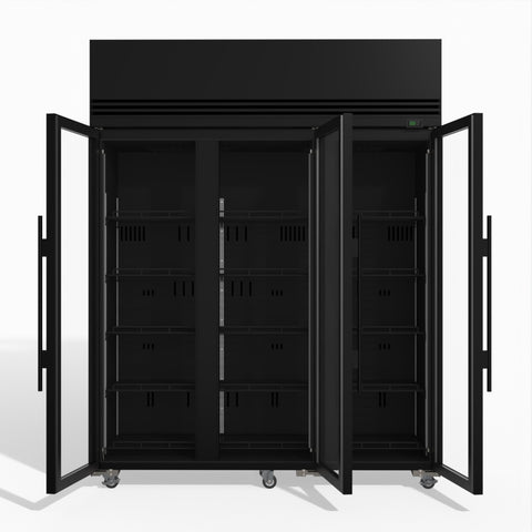 SKFT1500N-A-BLACK Skope SKFT1500N-A 3 Glass Door Upright Display or Storage Freezer