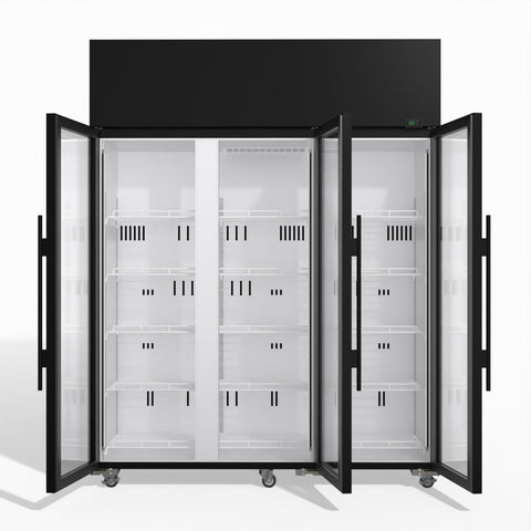TME1500N-A-BLACK Skope TME1500N-A 3 Glass Door Display or Storage Fridge