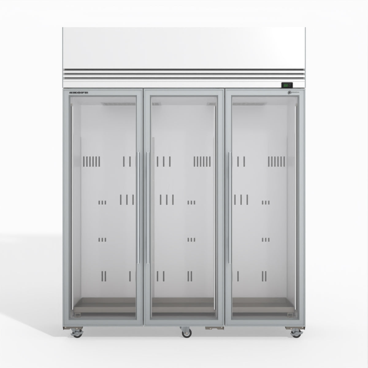 Scope Draw Freezer Skope TMF1500N-A Ice 3 Glass Door Upright Display or Storage Freezer