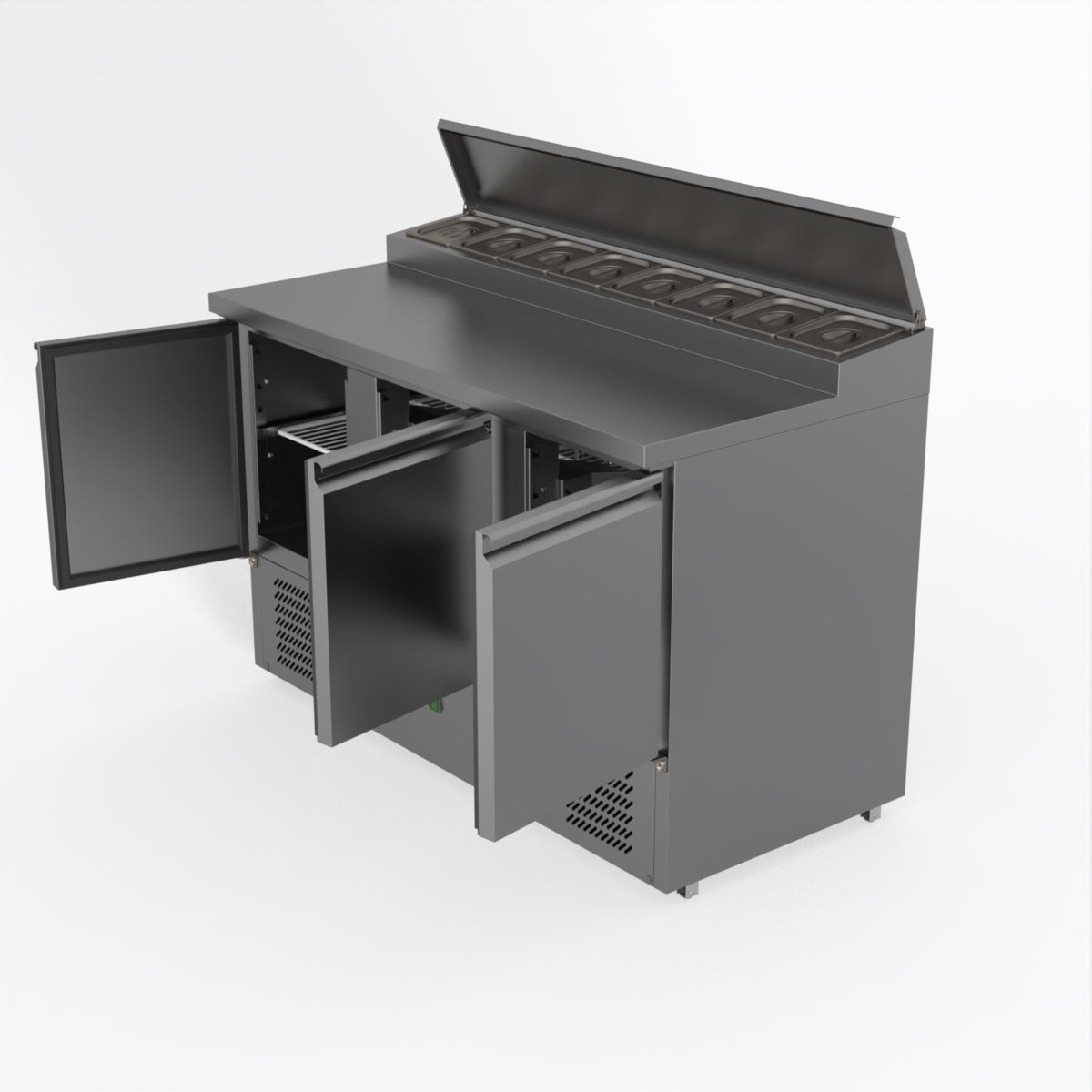 Thermaster Fed-X Three Door Salad Prep Fridge XGNS1300D