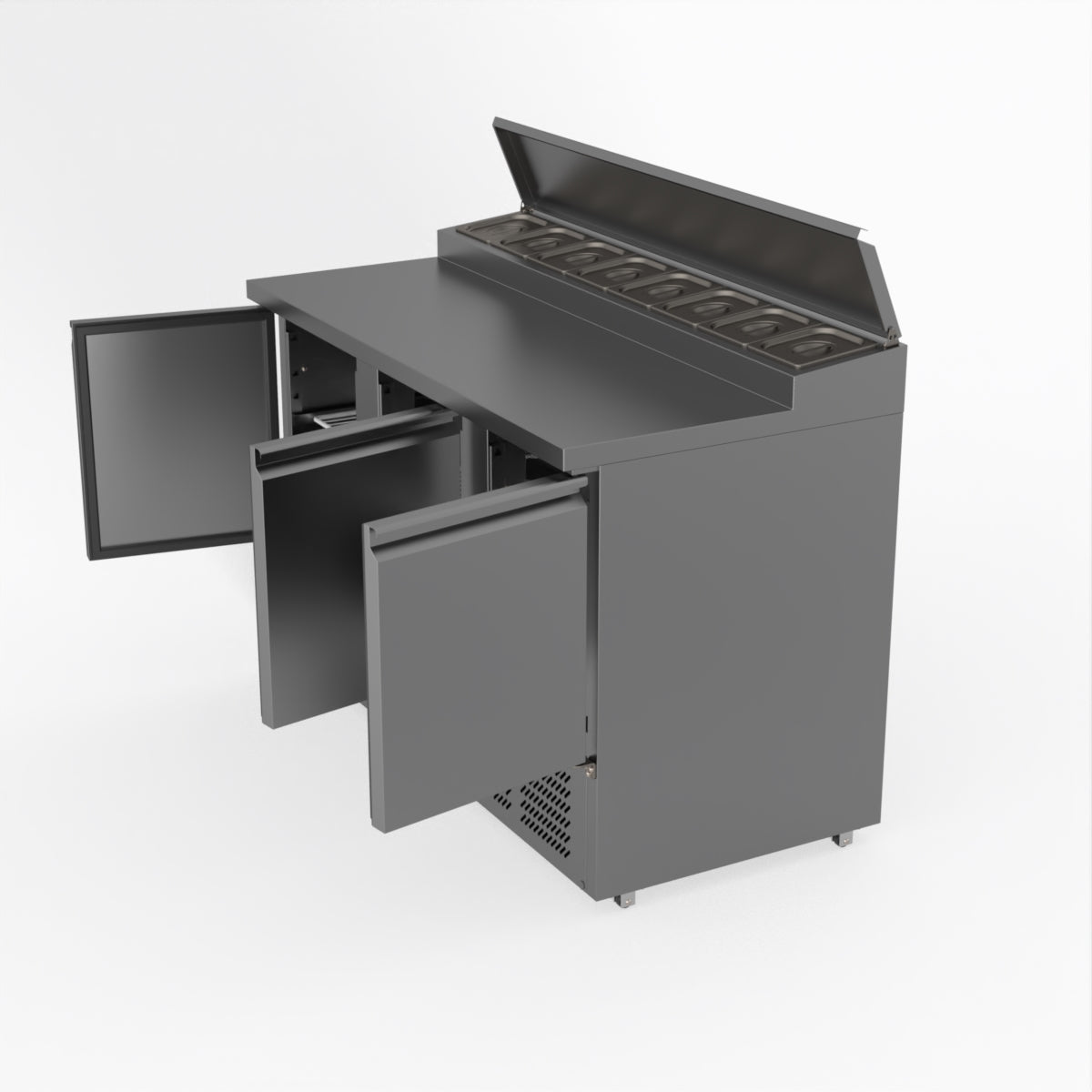 Thermaster Fed-X Three Door Salad Prep Fridge XGNS1300D