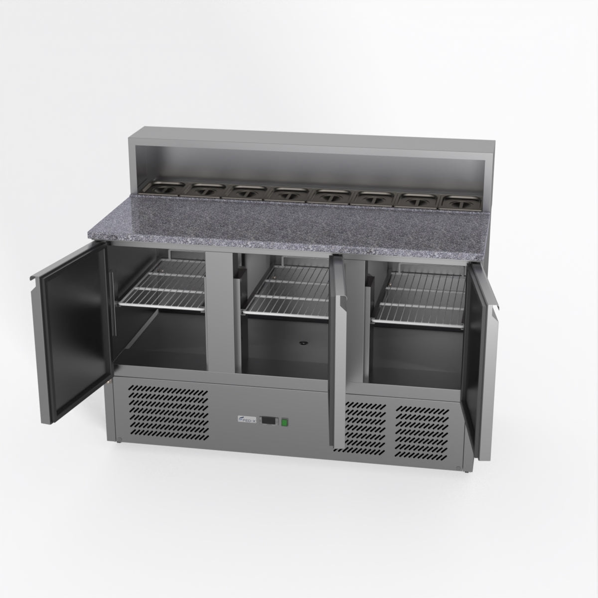 Thermaster Fed-X Three Door Salad Prep Fridge With Marble Top XGNS1300E