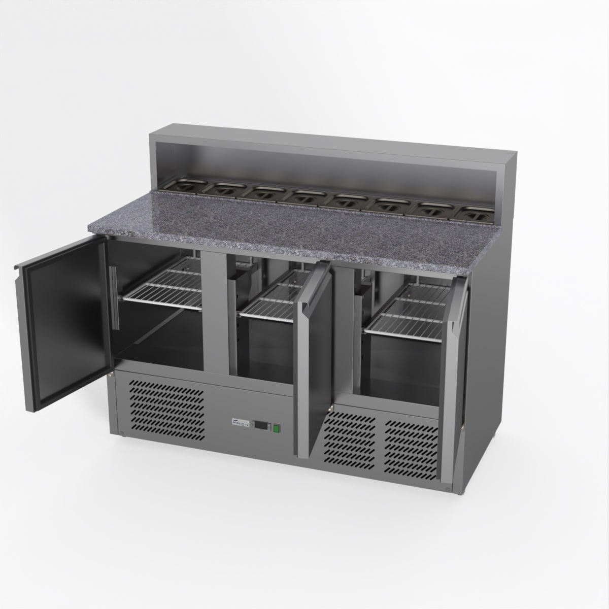 Thermaster Fed-X Three Door Salad Prep Fridge With Marble Top XGNS1300E