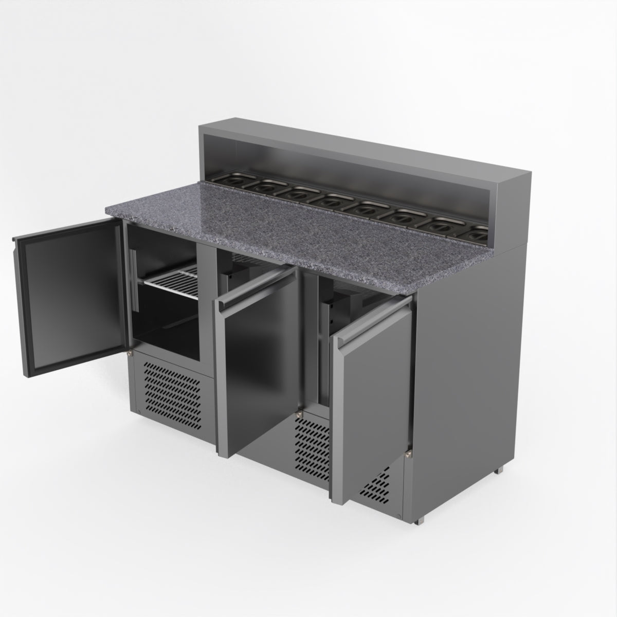 Thermaster Fed-X Three Door Salad Prep Fridge With Marble Top XGNS1300E