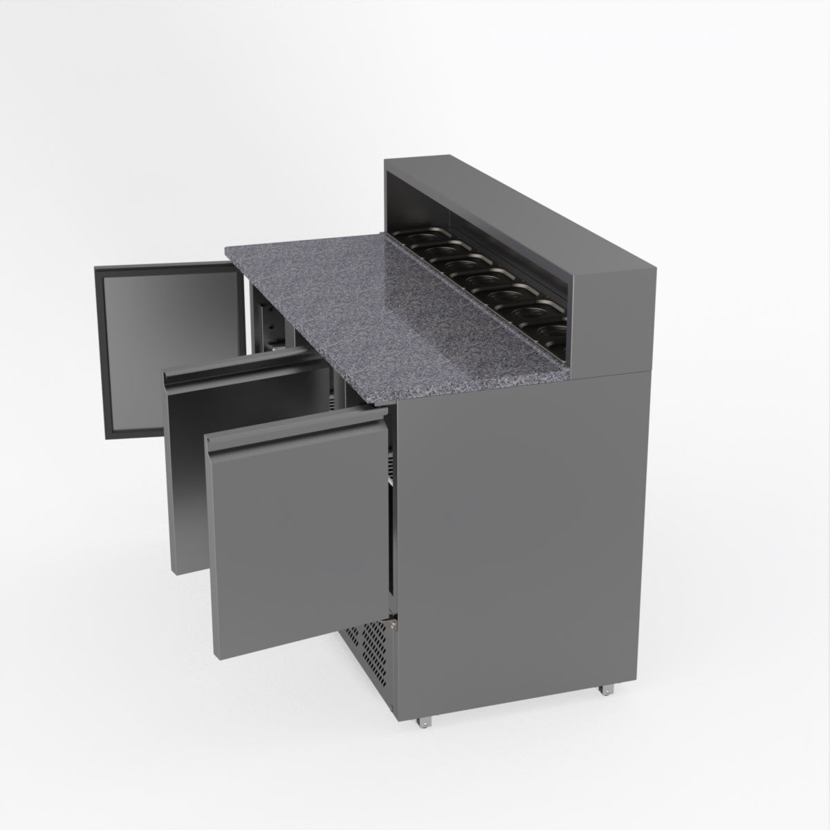 Thermaster Fed-X Three Door Salad Prep Fridge With Marble Top XGNS1300E