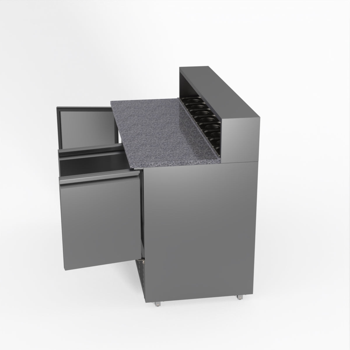 Thermaster Fed-X Three Door Salad Prep Fridge With Marble Top XGNS1300E