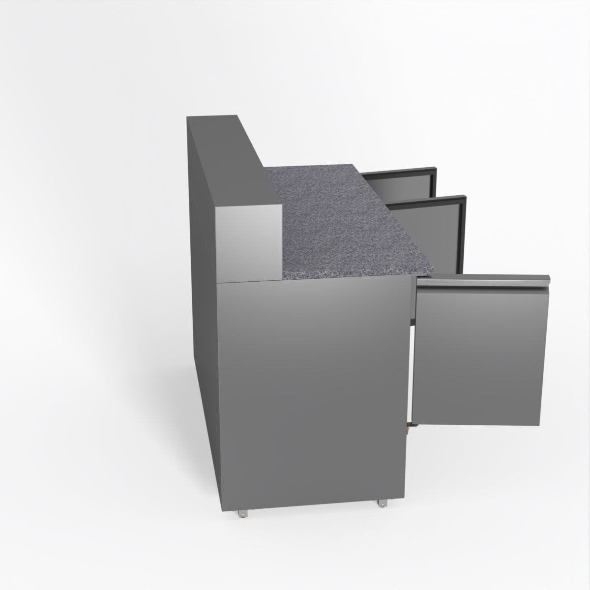 Thermaster Fed-X Three Door Salad Prep Fridge With Marble Top XGNS1300E