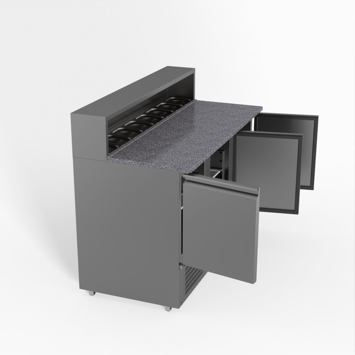 Thermaster Fed-X Three Door Salad Prep Fridge With Marble Top XGNS1300E