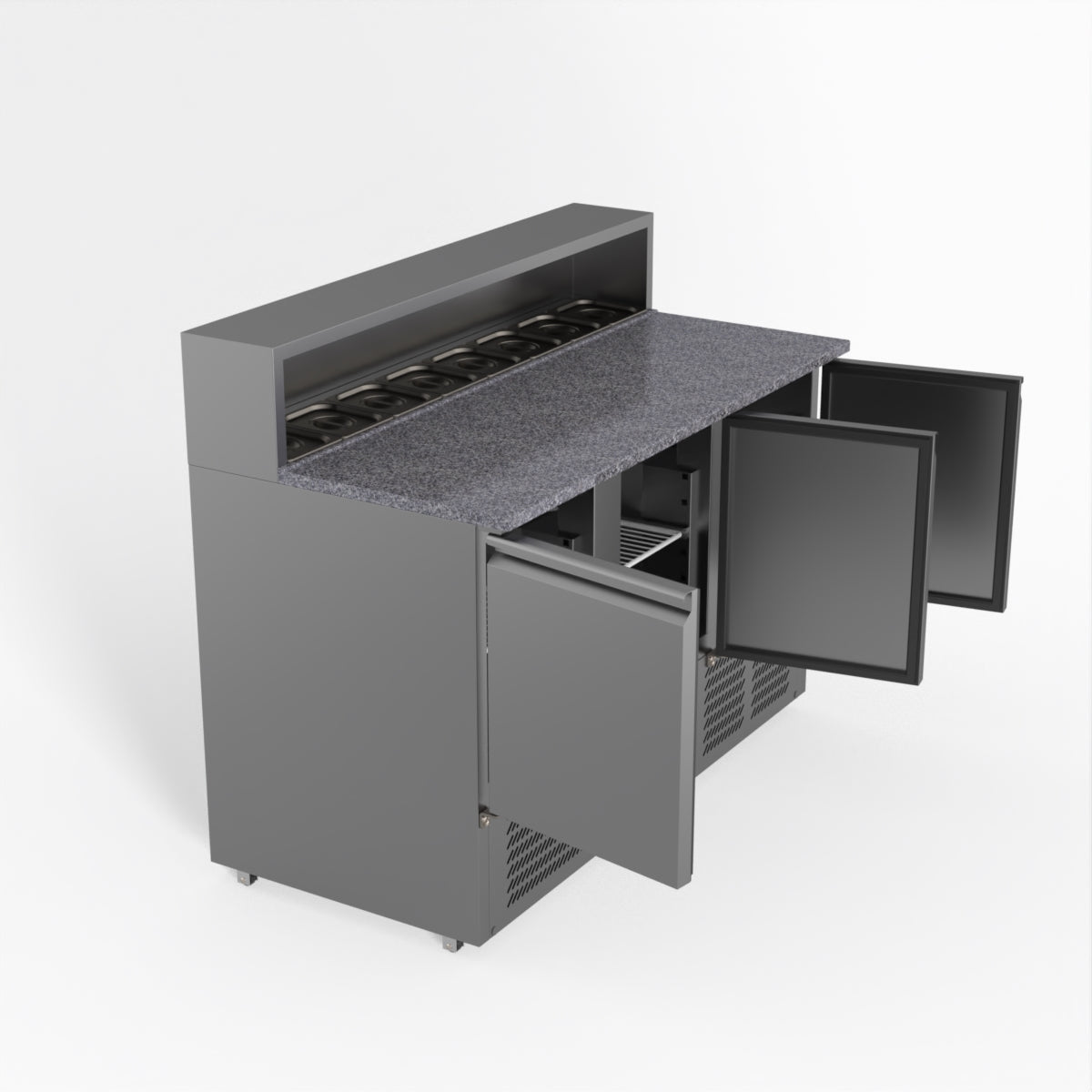 Thermaster Fed-X Three Door Salad Prep Fridge With Marble Top XGNS1300E