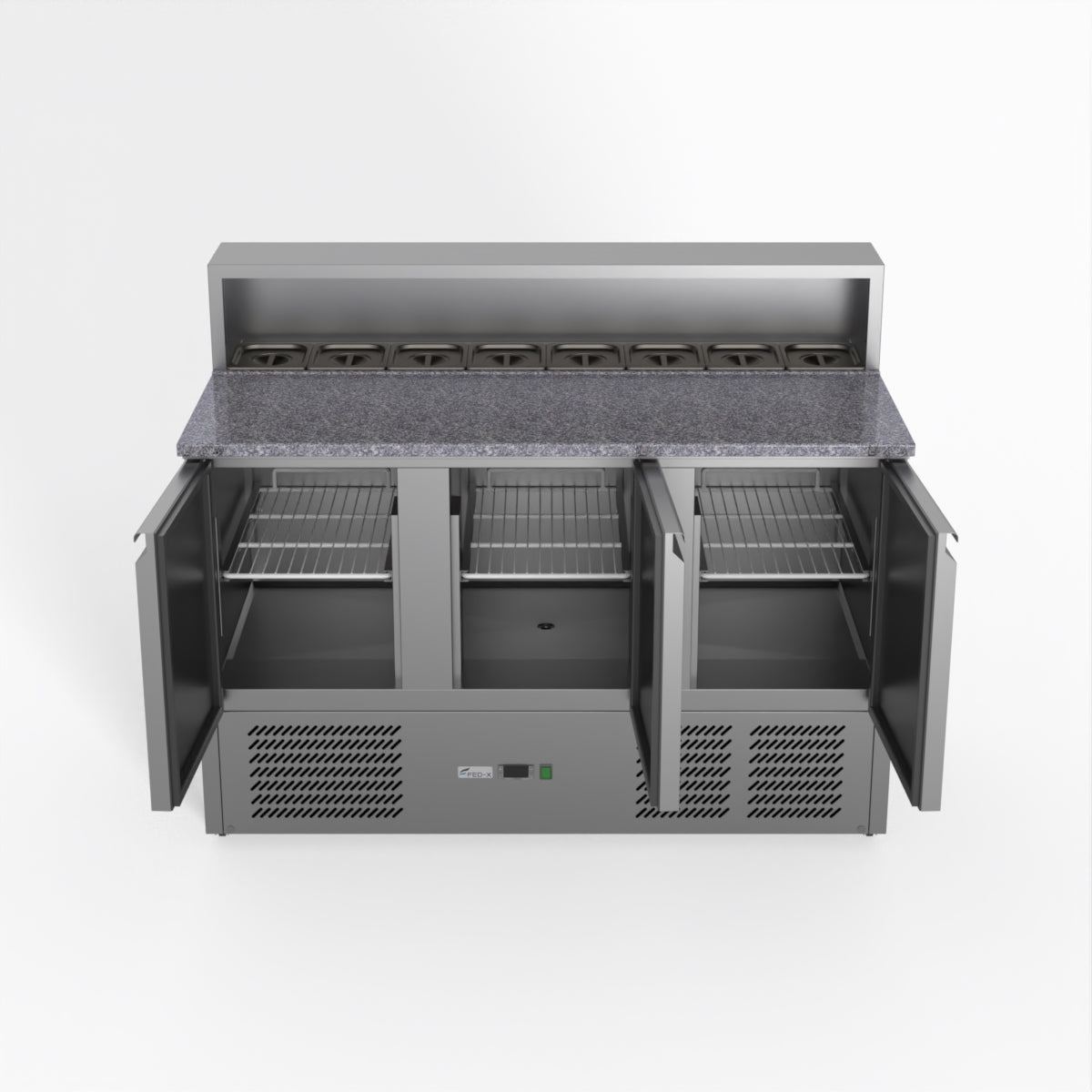 Thermaster Fed-X Three Door Salad Prep Fridge With Marble Top XGNS1300E