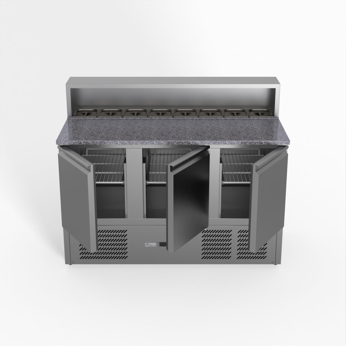 Thermaster Fed-X Three Door Salad Prep Fridge With Marble Top XGNS1300E