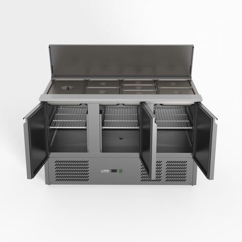 XGNS1300S Thermaster Fed-X Three Door Salad Prep Fridge XGNS1300S