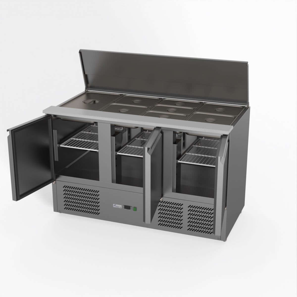 Thermaster Fed-X Three Door Salad Prep Fridge XGNS1300S