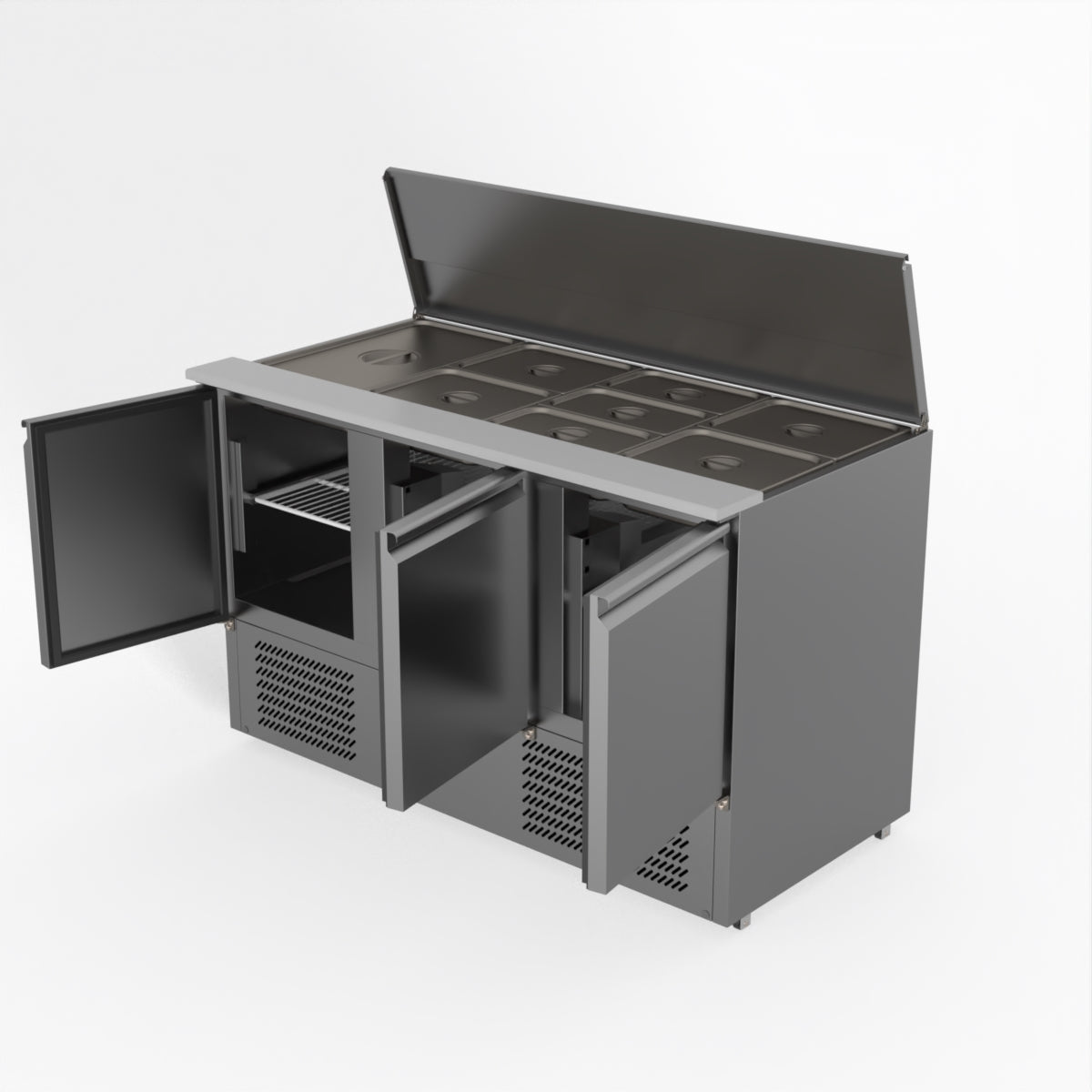 Thermaster Fed-X Three Door Salad Prep Fridge XGNS1300S