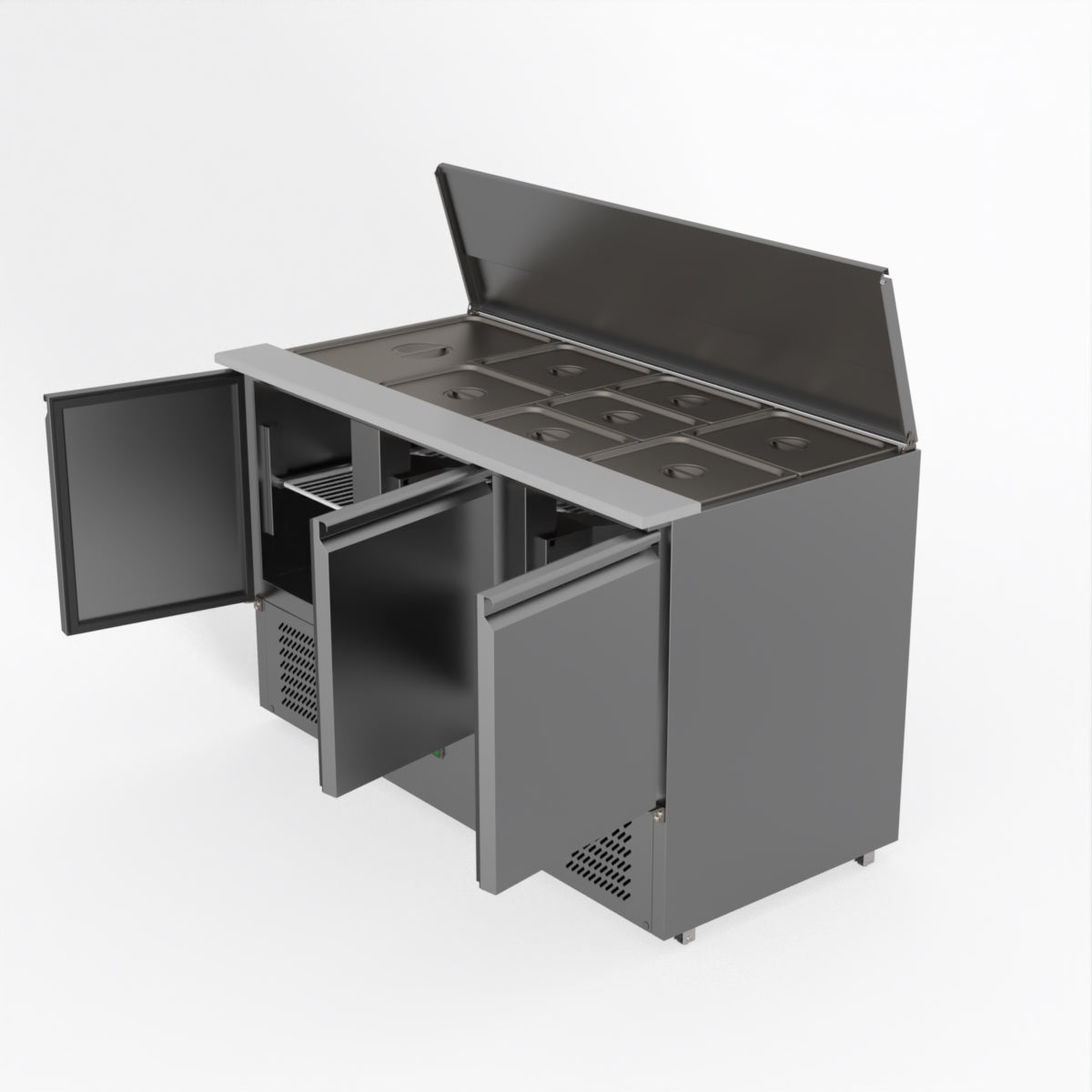 Thermaster Fed-X Three Door Salad Prep Fridge XGNS1300S