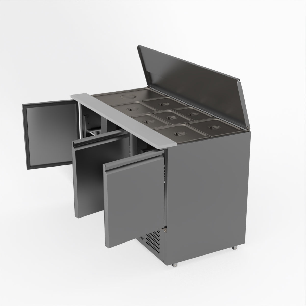 Thermaster Fed-X Three Door Salad Prep Fridge XGNS1300S