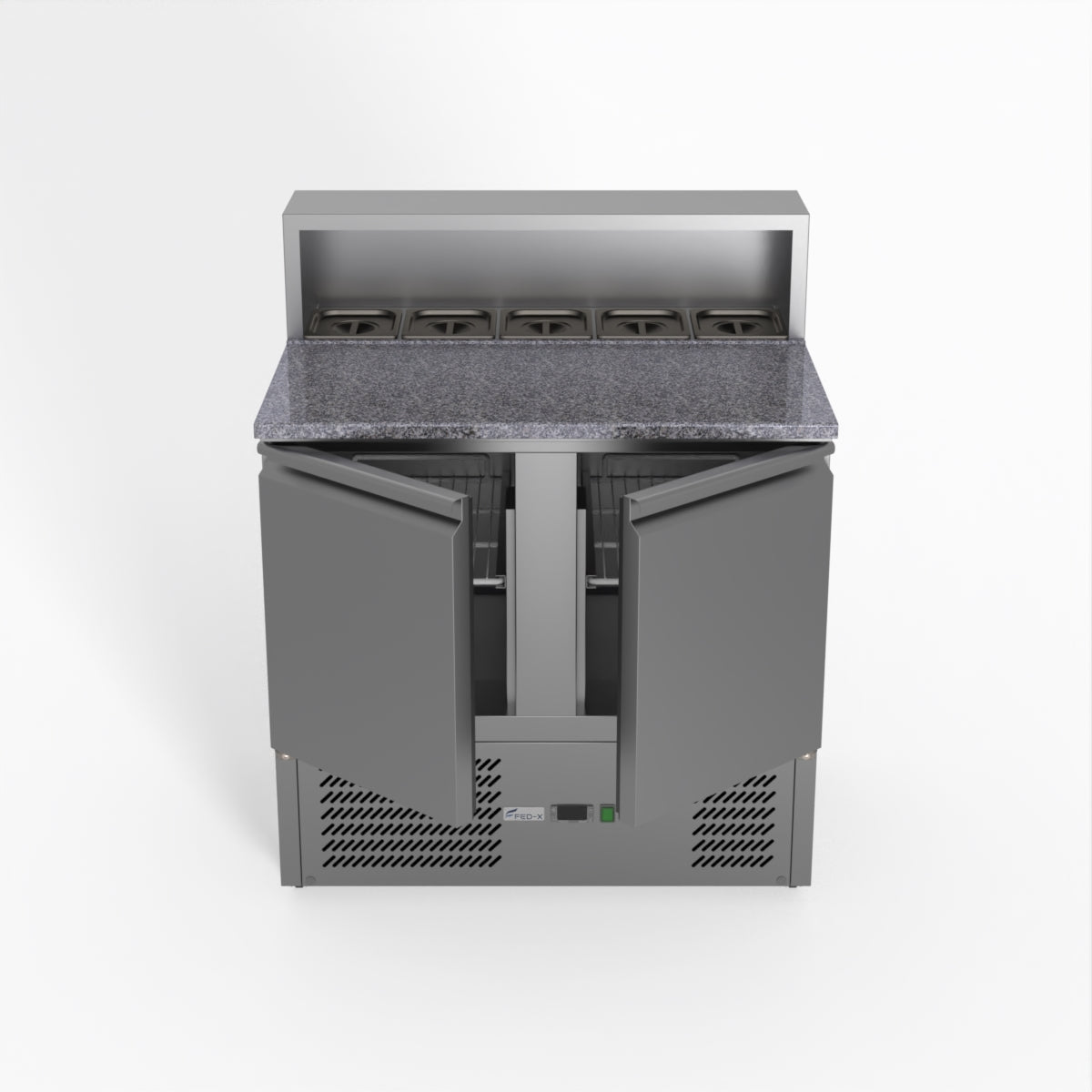 Thermaster Fed-X Two Door Salad Prep Fridge With Marble Top XGNS900E