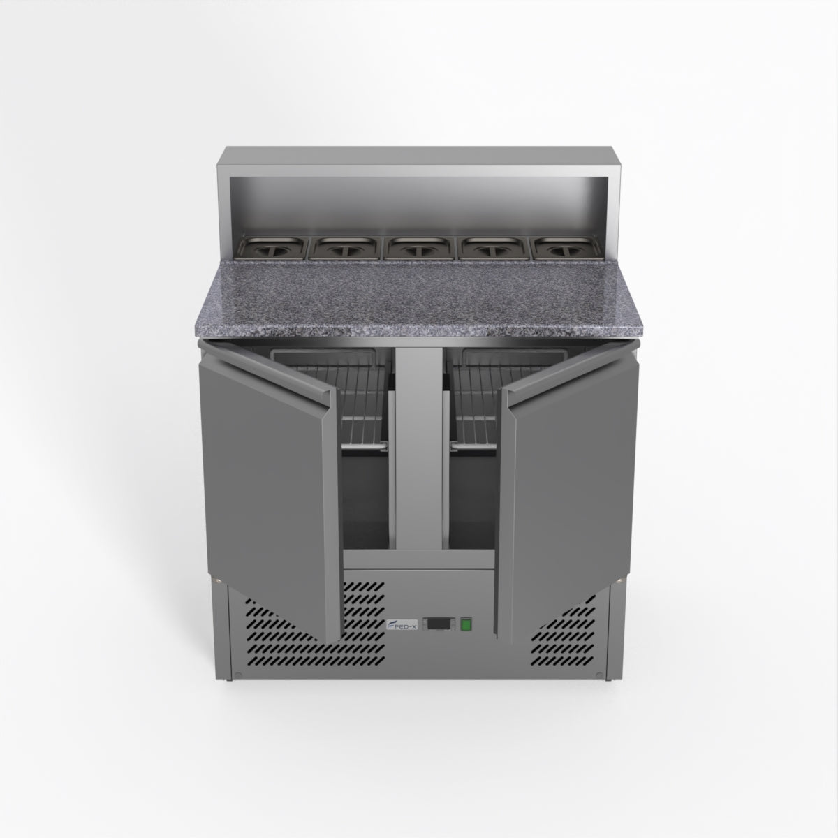 Thermaster Fed-X Two Door Salad Prep Fridge With Marble Top XGNS900E