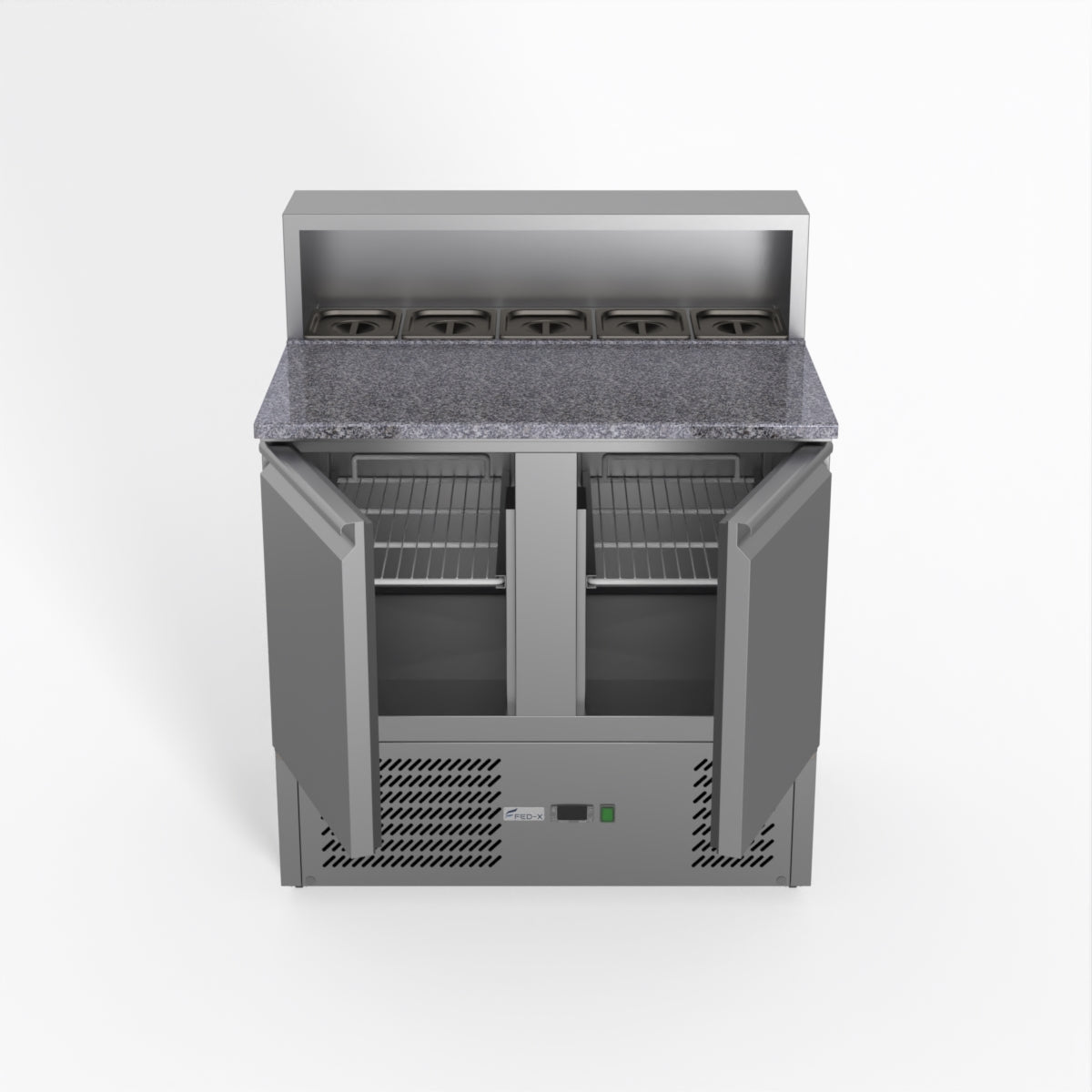 Thermaster Fed-X Two Door Salad Prep Fridge With Marble Top XGNS900E