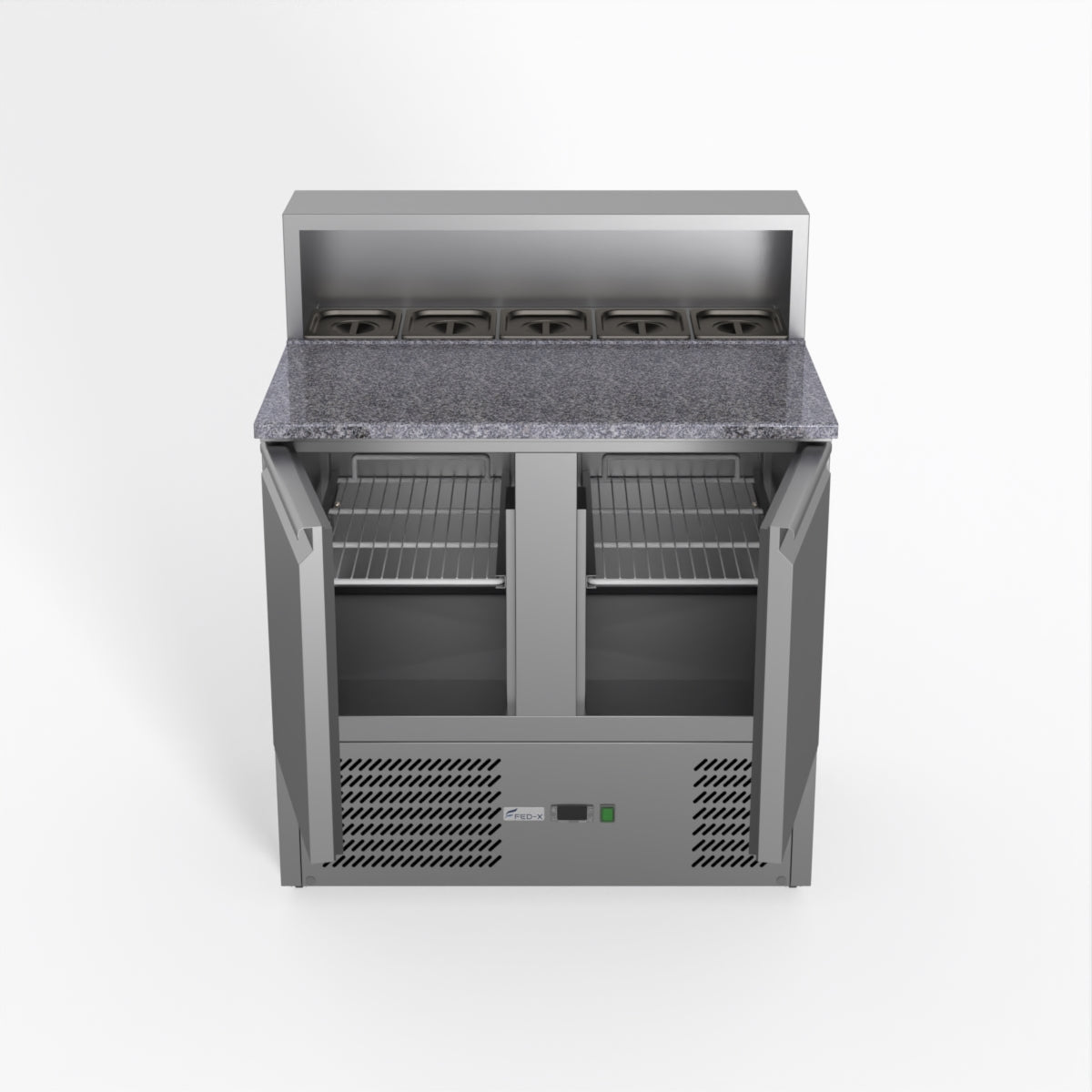 Thermaster Fed-X Two Door Salad Prep Fridge With Marble Top XGNS900E