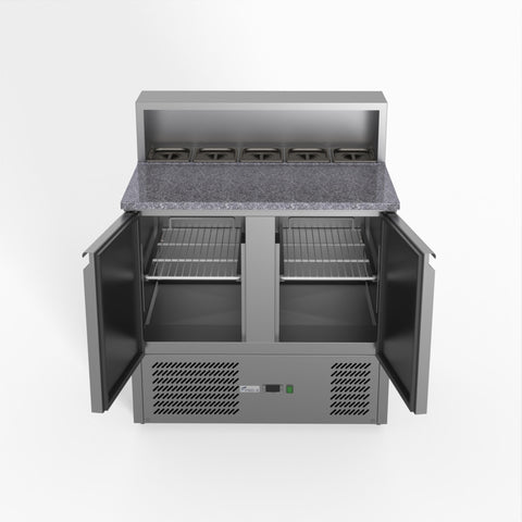 XGNS900E Thermaster Fed-X Two Door Salad Prep Fridge With Marble Top XGNS900E
