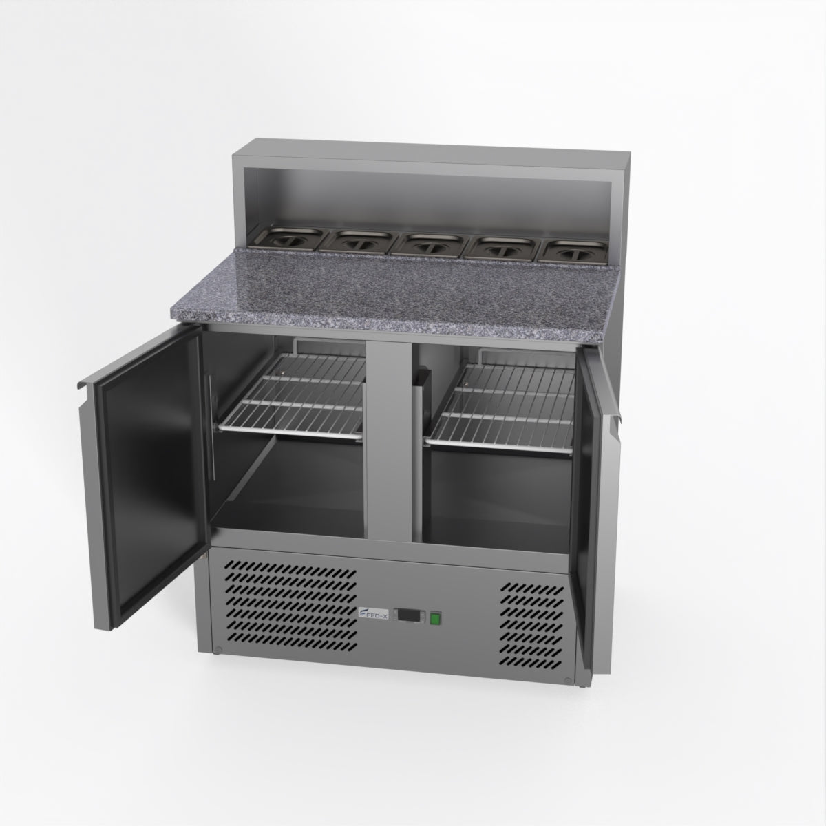 Thermaster Fed-X Two Door Salad Prep Fridge With Marble Top XGNS900E