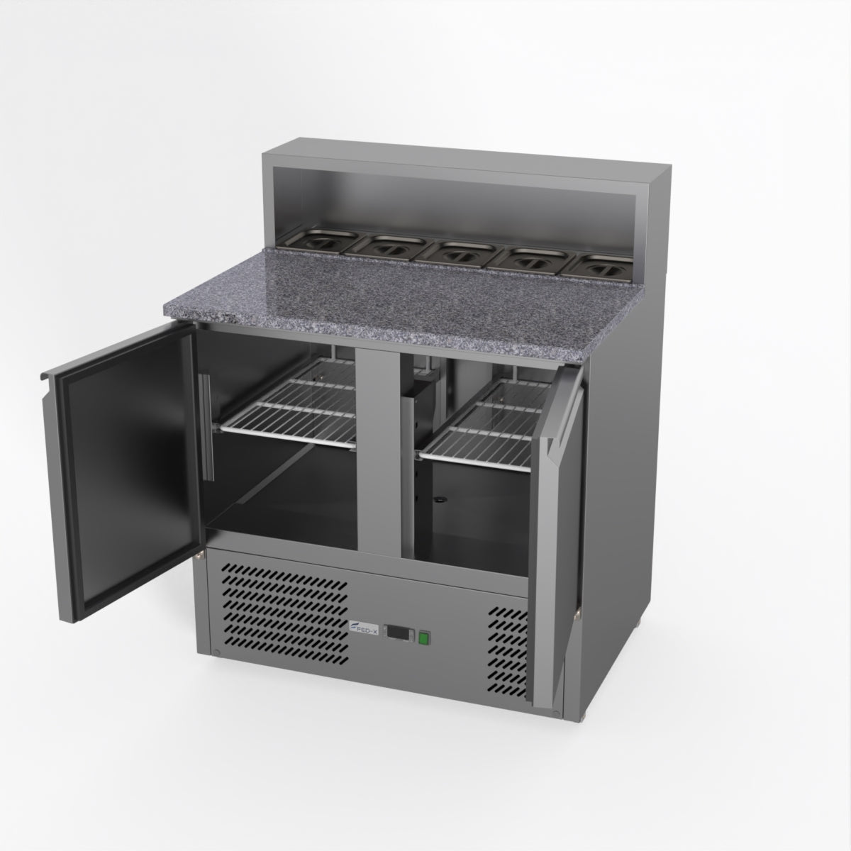 Thermaster Fed-X Two Door Salad Prep Fridge With Marble Top XGNS900E