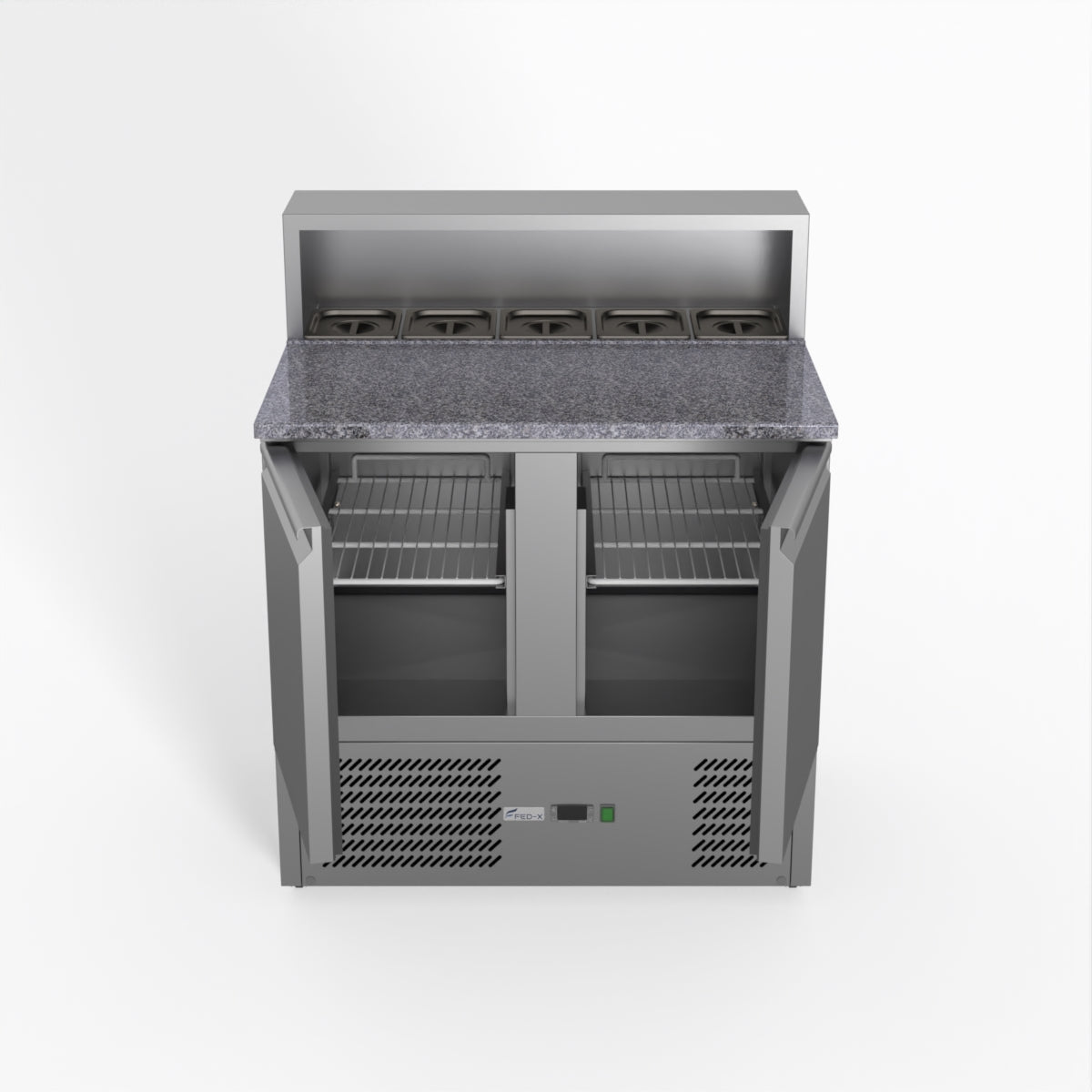 Thermaster Fed-X Two Door Salad Prep Fridge With Marble Top XGNS900E