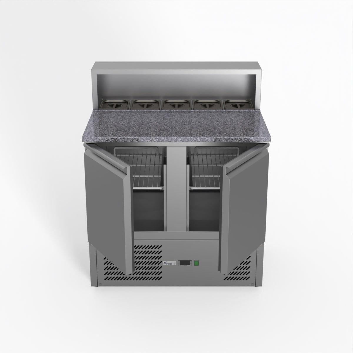 Thermaster Fed-X Two Door Salad Prep Fridge With Marble Top XGNS900E