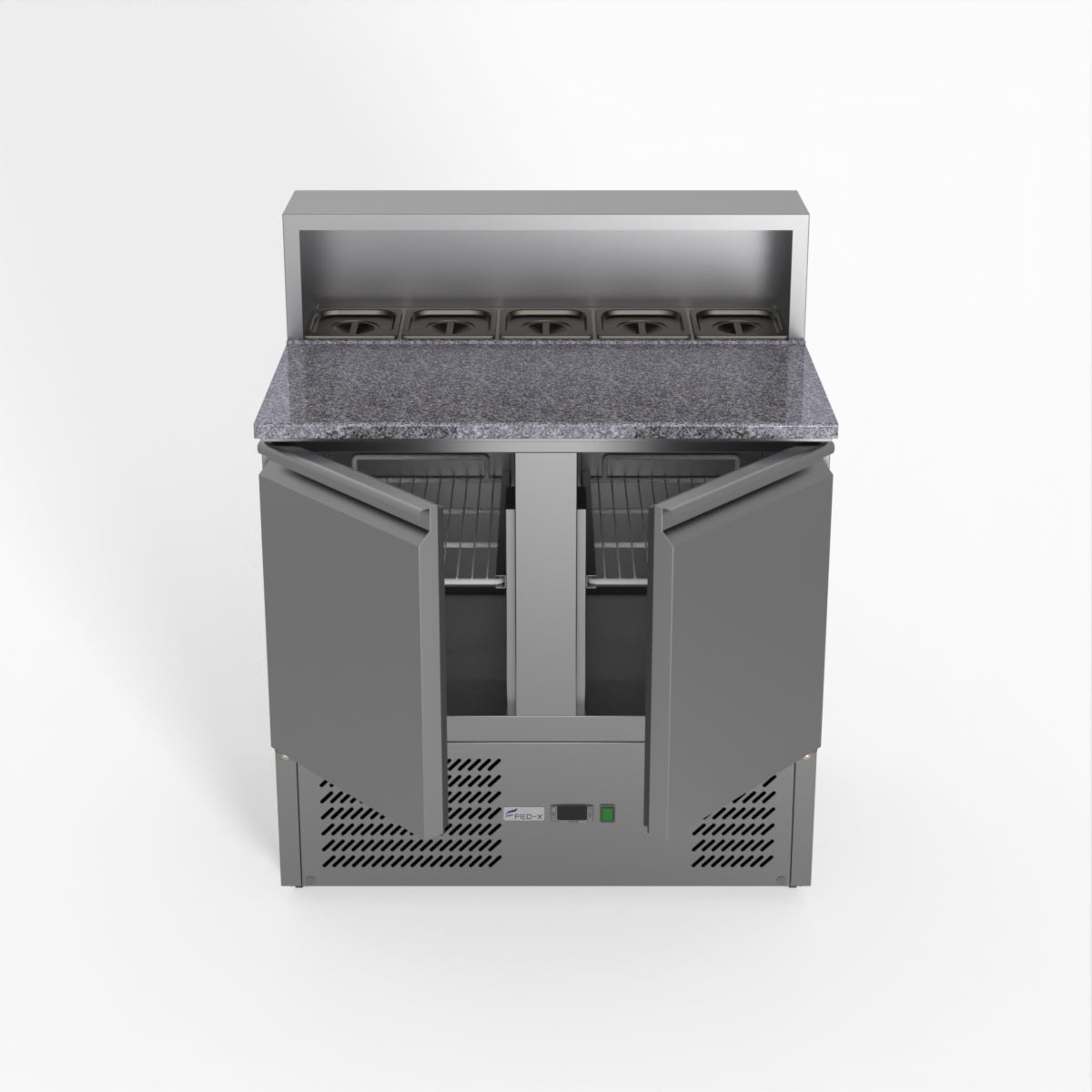 Thermaster Fed-X Two Door Salad Prep Fridge With Marble Top XGNS900E