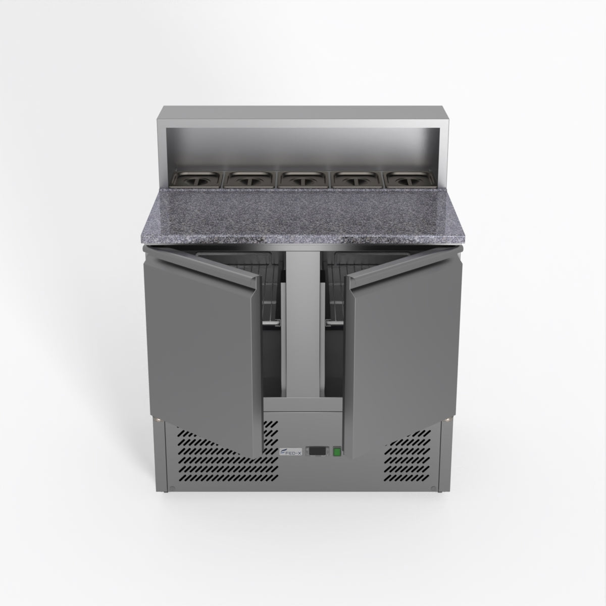 Thermaster Fed-X Two Door Salad Prep Fridge With Marble Top XGNS900E