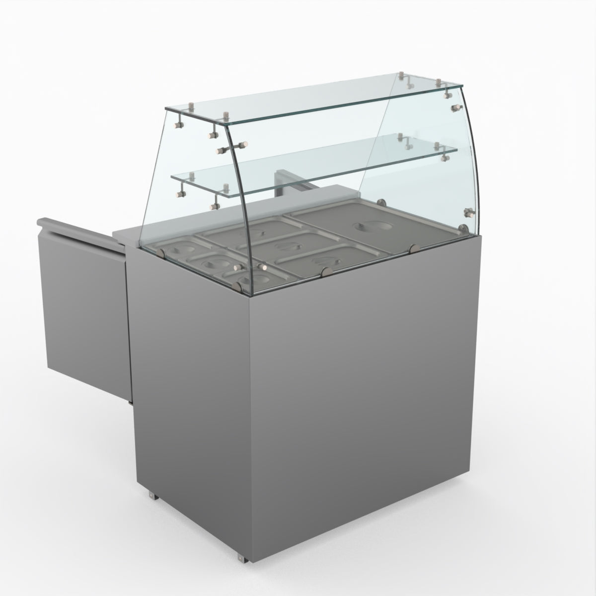 Thermaster Fed-X Two Door Salad Prep Fridge With Square Glass Top XS900GC