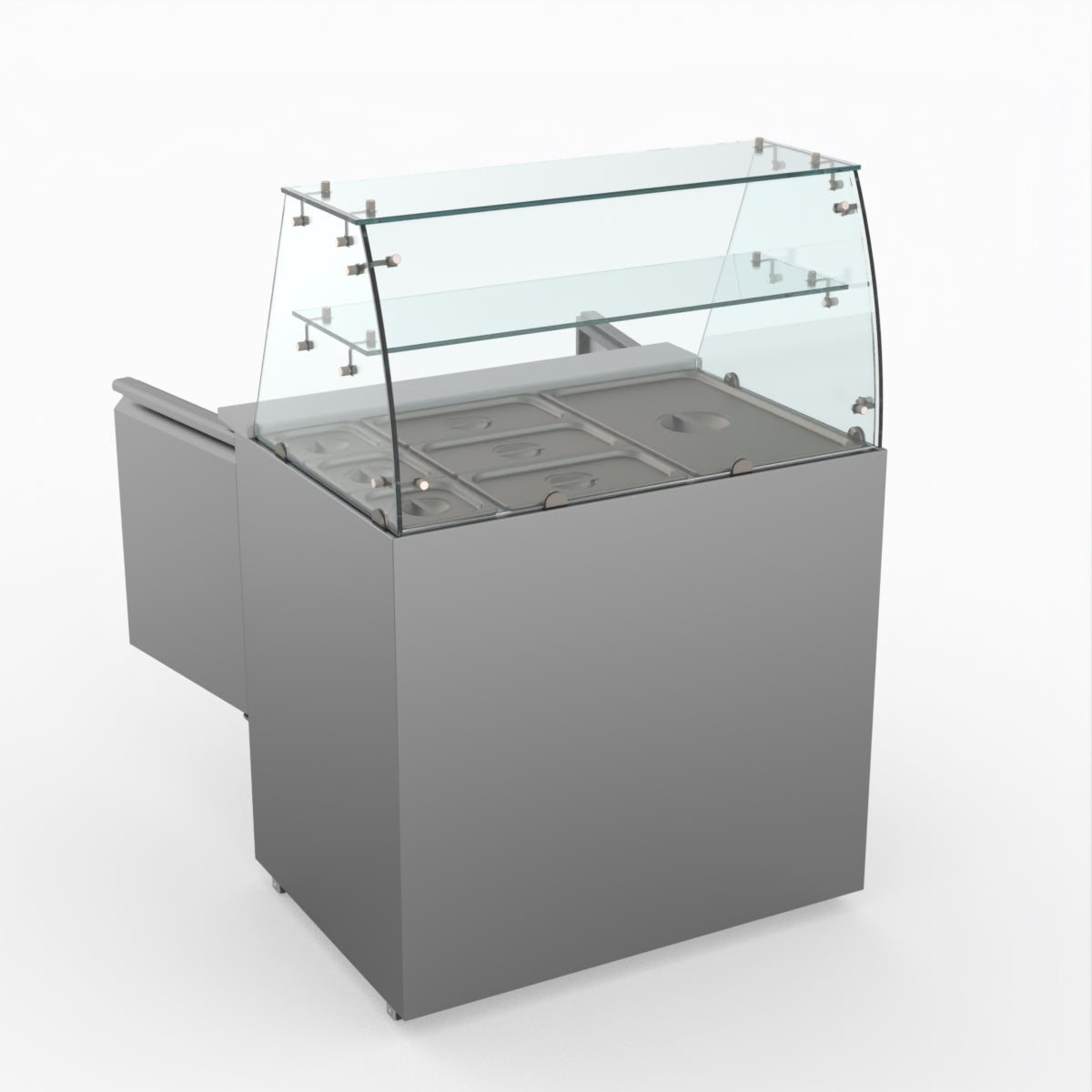 Thermaster Fed-X Two Door Salad Prep Fridge With Square Glass Top XS900GC