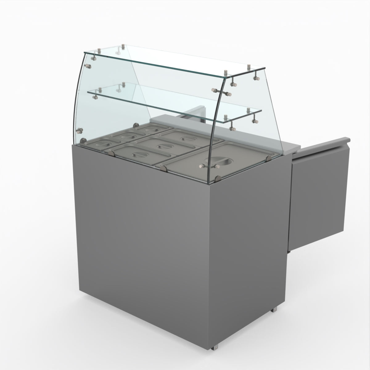 Thermaster Fed-X Two Door Salad Prep Fridge With Square Glass Top XS900GC