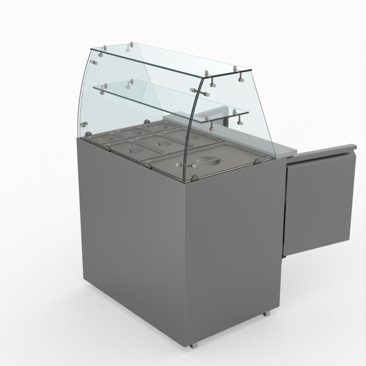 Thermaster Fed-X Two Door Salad Prep Fridge With Square Glass Top XS900GC