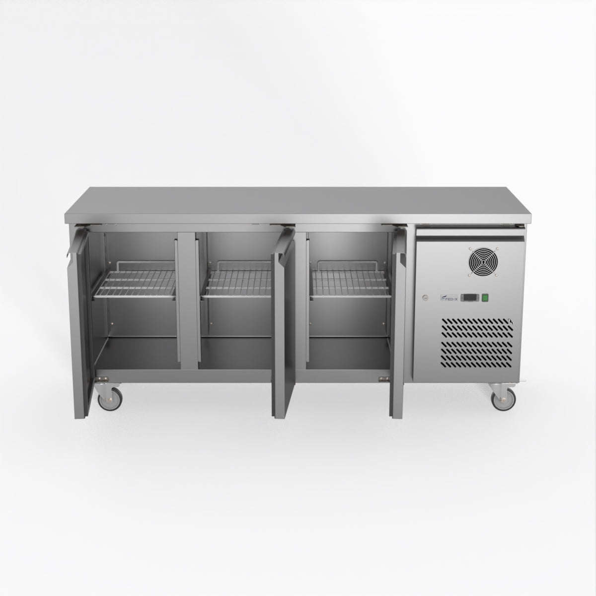 Thermaster Fed-X S/S Three Door Bench Freezer XUB6F18S3V