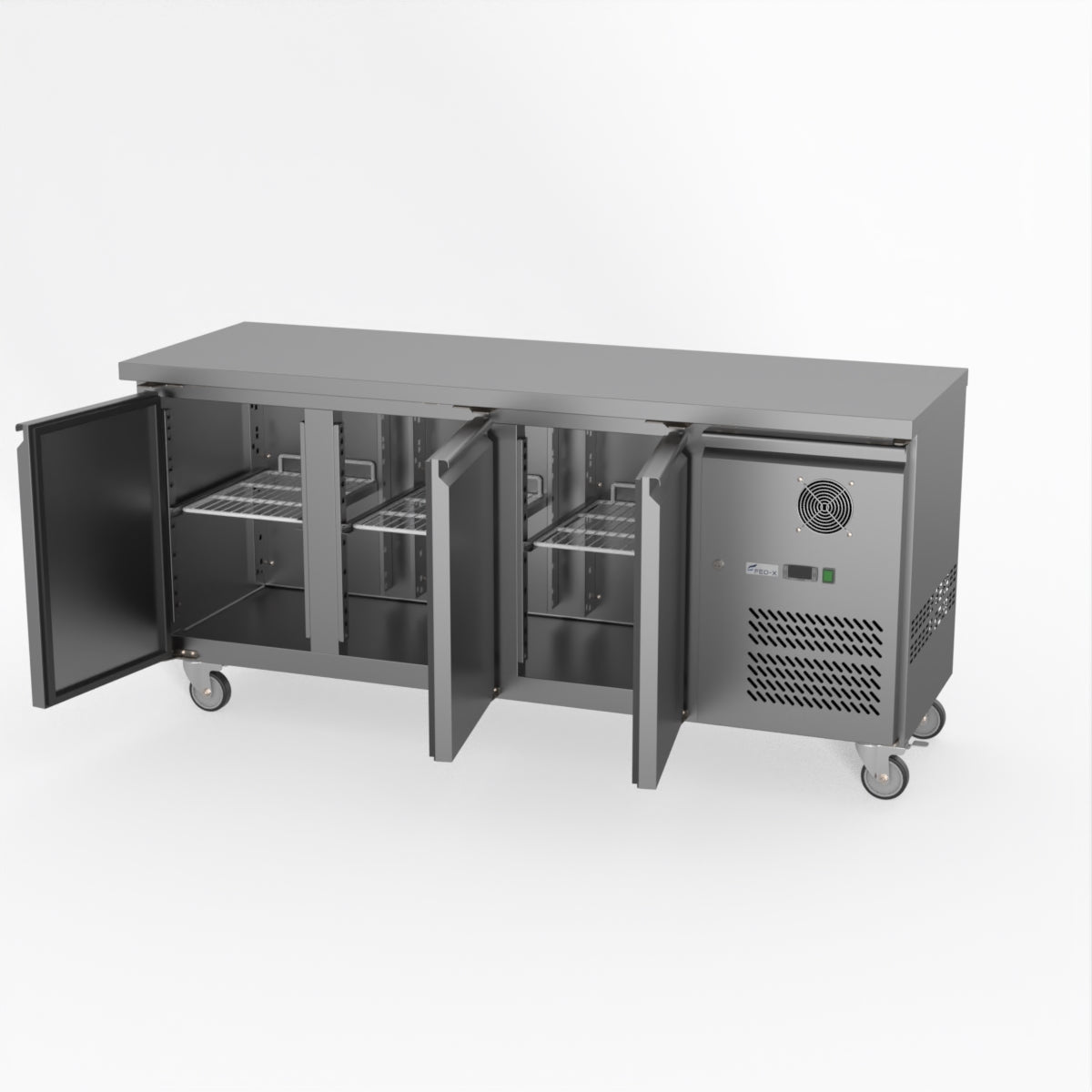 Thermaster Fed-X S/S Three Door Bench Freezer XUB6F18S3V