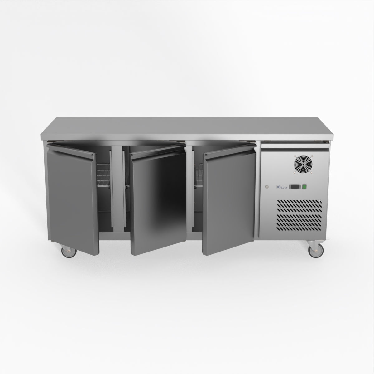 Thermaster Fed-X S/S Three Door Bench Freezer XUB6F18S3V