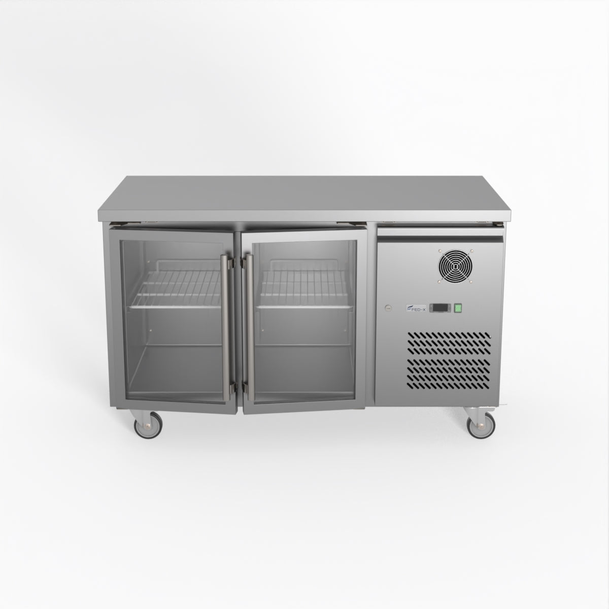 Thermaster Fed-X Two Glass Door Bench Fridge XUB7C13G2V