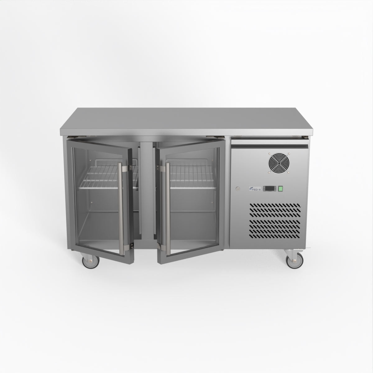 Thermaster Fed-X Two Glass Door Bench Fridge XUB7C13G2V